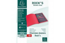 Paquet de 100 chemises Rock's carte 220 grammes 24x32 Rouge turc