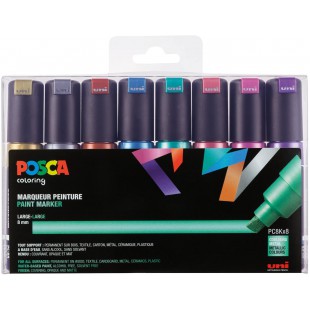 Posca PC8K/8METAL09 Boite de 8 Marqueurs Assortis