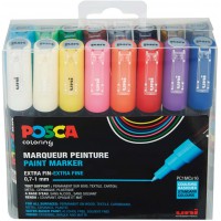 uni-ball 186716 - Marqueur Uni Posca avec Extra Fine Pointe Ronde, Lot de 16