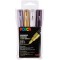 POSCA - Mitsubishi Pencil - 4 Marqueurs Metalliques PC1MC - Posca Pointe Extra Fine Conique - Marqueurs Peinture a  Base d'Eau -