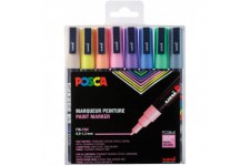 POSCA - Uni Mitsubishi Pencil - 8 Marqueurs PC3M - Pointe Conique - Posca Pointe Fine - Marqueurs Peinture a  Base d'Eau - Tout 