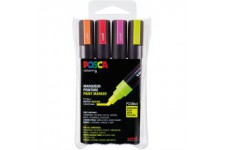 POSCA Set 4 MARQUEURS PC5M Pochette Fluo