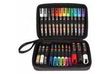 POSCA - Uni Mitsubishi Pencil - Mallette Posca - 24 Marqueurs Posca - Pointes Extra-Fines PC1MC / Fines PC3M / Moyennes PC5M / B