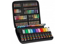 POSCA - Uni Mitsubishi Pencil - Mallette Posca - 60 Marqueurs Posca - Pointes Extra-Fines PC1MC / Fines PC3M / Moyennes PC5M / B