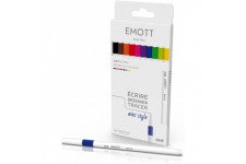 Emott - Uni Ball - Uni Mitsubishi Pencil - 10 Feutres Essential Colors - ecrire, Dessiner, Tracer avec Style - Pointe 0,4mm - Bl