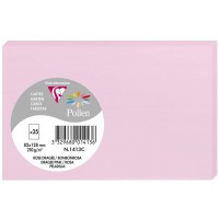 Clairefontaine 1413C - Paquet de 25 Cartes Simples - Format 8,2x12,8cm - 210g/m² - Coloris Rose Dragee - Cartons d'I