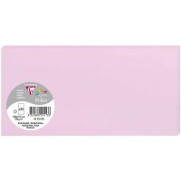 Clairefontaine 1513C - Paquet de 25 Cartes Simples - Format DL 10,6x21,3cm - 210g/m² - Coloris Rose Dragee - Cartons d'Invitatio