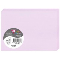 Clairefontaine 2378C - Paquet de 25 Cartes Doubles - Format C6 11x15,5cm - 210g/m² - Coloris Lilas - Cartons d'Invit