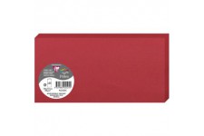 Clairefontaine 2525C - Paquet de 25 Cartes Doubles - Format DL 10,6x21,3cm - 210g/m² - Coloris Rouge Groseille - Cartons d'Invit