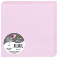 Clairefontaine 2813C - Paquet de 25 Cartes Doubles - Format Carre 13,5x13,5cm - 210g/m² - Coloris Rose Dragee - Cartons d'Invita