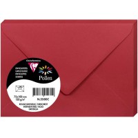 Clairefontaine 5580C - Paquet de 20 Enveloppes Gommees - Format 7,5x10cm - 120g/m² - Coloris Rouge Groseille - Invitation Evenem