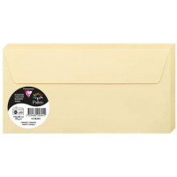Clairefontaine 5845C - Paquet de 20 Enveloppes Auto-Adhesives - Format DL 11x22cm - 120g/m² - Coloris Chamois - Invitation Evene