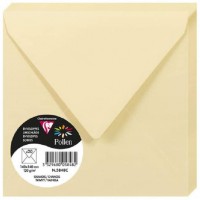 Clairefontaine 5848C - Paquet de 20 Enveloppes Gommees - Format Carre 14x14cm - 120g/m² - Coloris Chamois - Invitation Evenement