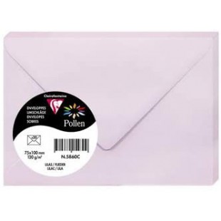 Clairefontaine 5860C - Paquet de 20 Enveloppes Gommees - Format 7,5x10cm - 120g/m² - Coloris Lilas - Invitation Evenements et Co