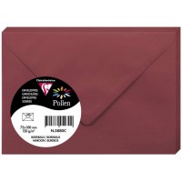Clairefontaine 5880C - Paquet de 20 Enveloppes Gommees - Format 7,5x10cm - 120g/m² - Coloris Bordeaux - Invitation Evenements et