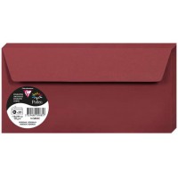 Clairefontaine 5885C - Paquet de 20 Enveloppes Auto-Adhesives - Format DL 11x22cm - 120g/m² - Coloris Bordeaux - Invitation Even
