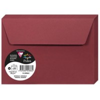 Clairefontaine 5886C - Paquet de 20 Enveloppes Auto-Adhesives - Format C6 11,4x16,2cm - 120g - Coloris Bordeaux - In