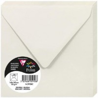 Clairefontaine 5958C - Paquet de 20 Enveloppes Gommees - Format Carre 14x14cm - 120g/m² - Coloris Gris Perle - Invitation Evenem