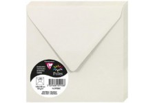 Clairefontaine 5958C - Paquet de 20 Enveloppes Gommees - Format Carre 14x14cm - 120g/m² - Coloris Gris Perle - Invitation Evenem