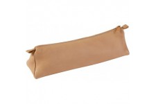Clairefontaine 8302C - Trousse Scolaire Trapeze 22x6x6 cm en Cuir Veritable, Beige