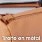 Clairefontaine 8302C - Trousse Scolaire Trapeze 22x6x6 cm en Cuir Veritable, Beige