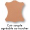 Clairefontaine 8303C - Trousse Scolaire Ronde Ø3,5x18 cm en Cuir Veritable, Beige