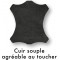 Clairefontaine 8321C - Trousse Scolaire Rectangulaire 21x4x6 cm en Cuir Veritable, Noir