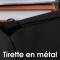 Clairefontaine 8322C - Trousse Scolaire Plate 22x6 cm en Veritable Cuir, Noir