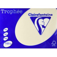 Clairefontaine Trophee Ramette de 250 feuilles papier couleur 160 g A4 Ivoire