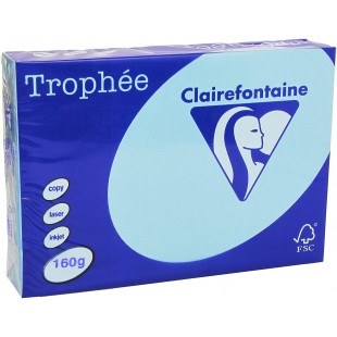 Clairefontaine Trophee Ramette de 250 feuilles papier couleur 160 g A4 Bleu alize