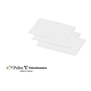 Clairefontaine 11216C - Paquet de 25 Cartes Simples - Format 7x9,5cm - 210g/m² - Coloris Blanc - Cartons d'Invitation Evenements