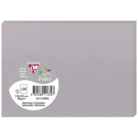 Clairefontaine 11332C - Paquet de 25 Cartes Simples - Format C6 11x15,5cm - 210g/m² - Coloris Gris Koala - Cartons d'Invitation 