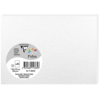 Clairefontaine 11385C - Paquet de 25 Cartes Simples - Format C6 11x15,5cm - 210g/m² - Coloris Blanc Irise - Cartons d'Invitation