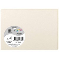 Clairefontaine 11386C - Paquet de 25 Cartes Simples - Format C6 11x15,5cm - 210g/m² - Coloris Ivoire Irise - Cartons d'Invitatio