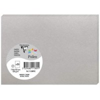 Clairefontaine 11389C - Paquet de 25 Cartes Simples - Format C6 11x15,5cm - 210g/m² - Coloris Argent - Cartons d'Invitation Even