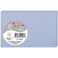 Clairefontaine 11439C - Paquet de 25 Cartes Simples - Format 8,2x12,8cm - 210g/m² - Coloris Bleu Lavande - Cartons d'Invitation 