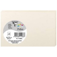 Clairefontaine 11486C - Paquet de 25 Cartes Simples - Format 8,2x12,8cm - 210g/m² - Coloris Ivoire Irise - Cartons d'Invitation 