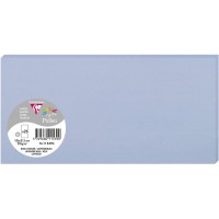 Clairefontaine 11539C - Paquet de 25 Cartes Simples - Format DL 10,6x21,3cm - 210g/m² - Coloris Bleu Lavande - Cartons d'Invitat