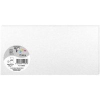 Clairefontaine 11585C - Paquet de 25 Cartes Simples - Format DL 10,6x21,3cm - 210g/m² - Coloris Blanc Irise - Cartons d'Invitati