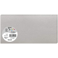 Clairefontaine 11589C - Paquet de 25 Cartes Simples - Format DL 10,6x21,3cm - 210g/m² - Coloris Argent - Cartons d'Invitation Ev