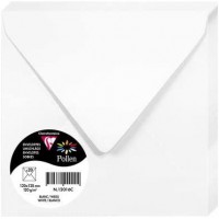 Clairefontaine 12016C - Paquet de 20 Enveloppes Gommees - Format Carre 12x12cm - 120g/m² - Coloris Blanc - Invitation Evenements