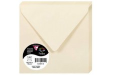 Clairefontaine 12017C - Paquet de 20 Enveloppes Gommees - Format Carre 12x12cm - 120g/m² - Coloris Ivoire - Invitation Evenement