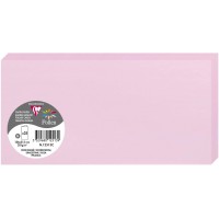 Clairefontaine 12513C - Paquet de 25 Cartes Doubles - Format DL 10,6x21,3cm - 210g/m² - Coloris Rose Dragee - Cartons d'Invitati