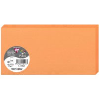 Clairefontaine 12536C - Paquet de 25 Cartes Doubles - Format DL 10,6x21,3cm - 210g/m² - Coloris Clementine - Cartons d'Invitatio