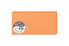 Clairefontaine 12536C - Paquet de 25 Cartes Doubles - Format DL 10,6x21,3cm - 210g/m² - Coloris Clementine - Cartons d'Invitatio