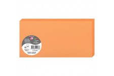 Clairefontaine 12536C - Paquet de 25 Cartes Doubles - Format DL 10,6x21,3cm - 210g/m² - Coloris Clementine - Cartons d'Invitatio