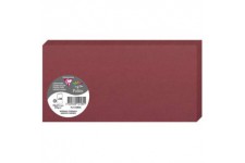 Clairefontaine 12580C - Paquet de 25 Cartes Doubles - Format DL 10,6x21,3cm - 210g/m² - Coloris Bordeaux - Cartons d'Invitation 