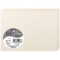 Clairefontaine 12586C - Paquet de 25 Cartes Doubles - Format C6 11x15,5cm - 210g/m² - Coloris Ivoire Irise - Cartons d'Invitatio