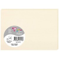 Clairefontaine 1317C - Paquet de 25 Cartes Simples - Format C6 11x15,5cm - 210g/m² - Coloris Ivoire - Cartons d'Invitation Evene