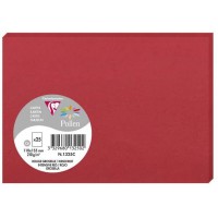 Clairefontaine 1325C - Paquet de 25 Cartes Simples - Format C6 11x15,5cm - 210g/m² - Coloris Rouge Groseille - Cartons d'Invitat